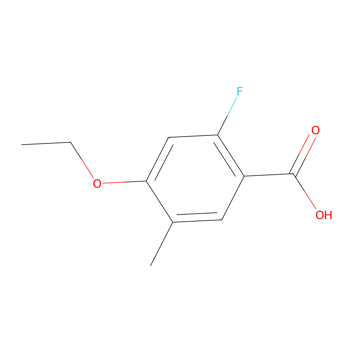 4-Ethoxy-2-fluoro-5-methylbenzoic acid molecular structure, CAS 2091420-92-5