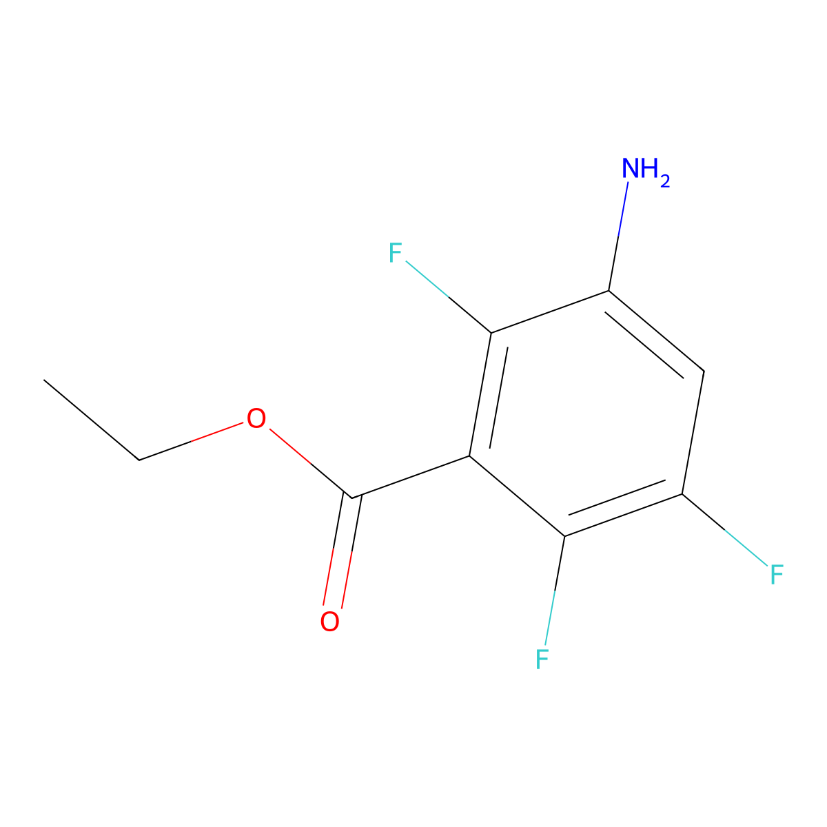 Ethyl 3-amino-2,5,6-trifluorobenzoate molecular structure, CAS 2091422-57-8