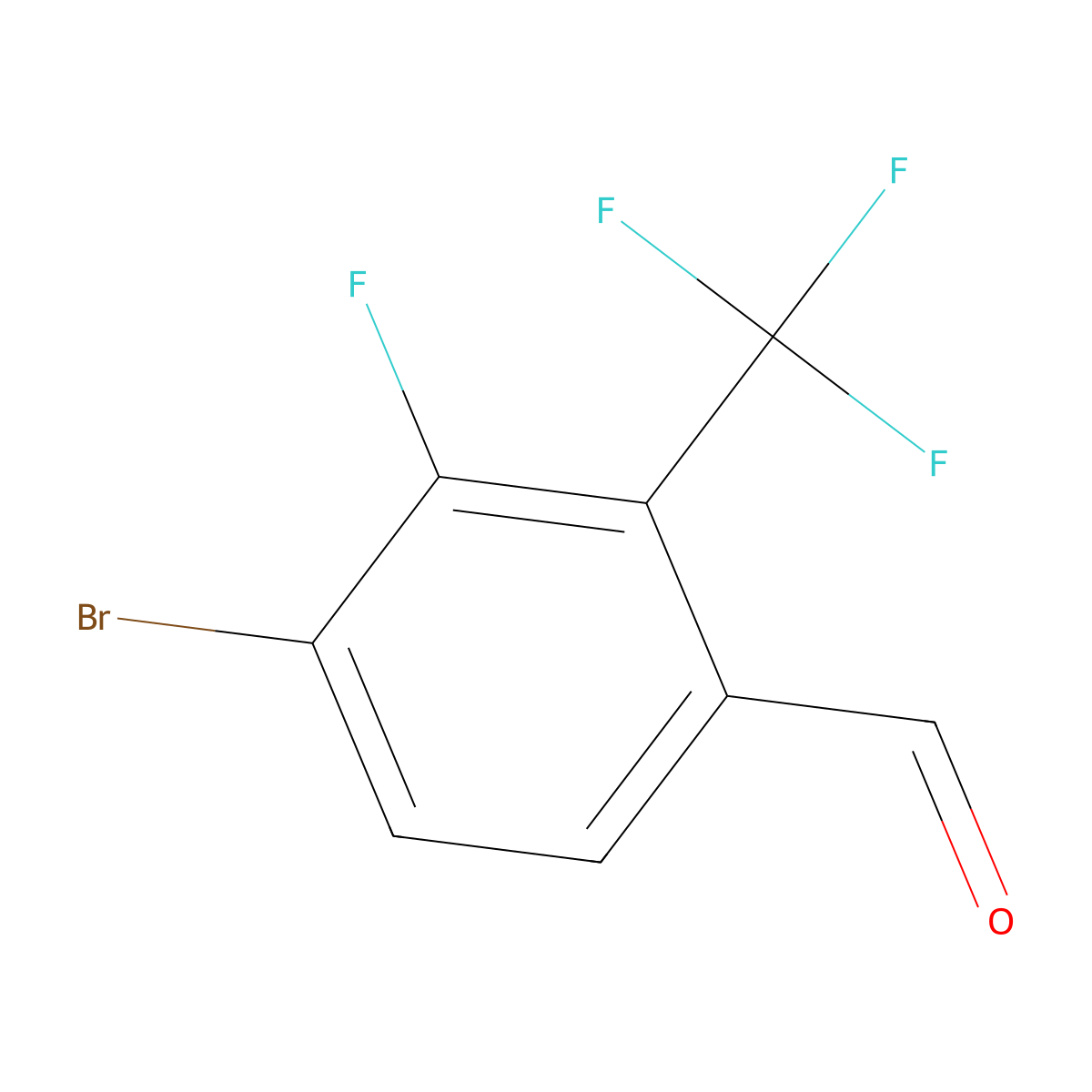 4-Bromo-3-fluoro-2-(trifluoromethyl)benzaldehyde molecular structure, CAS 2091422-70-5