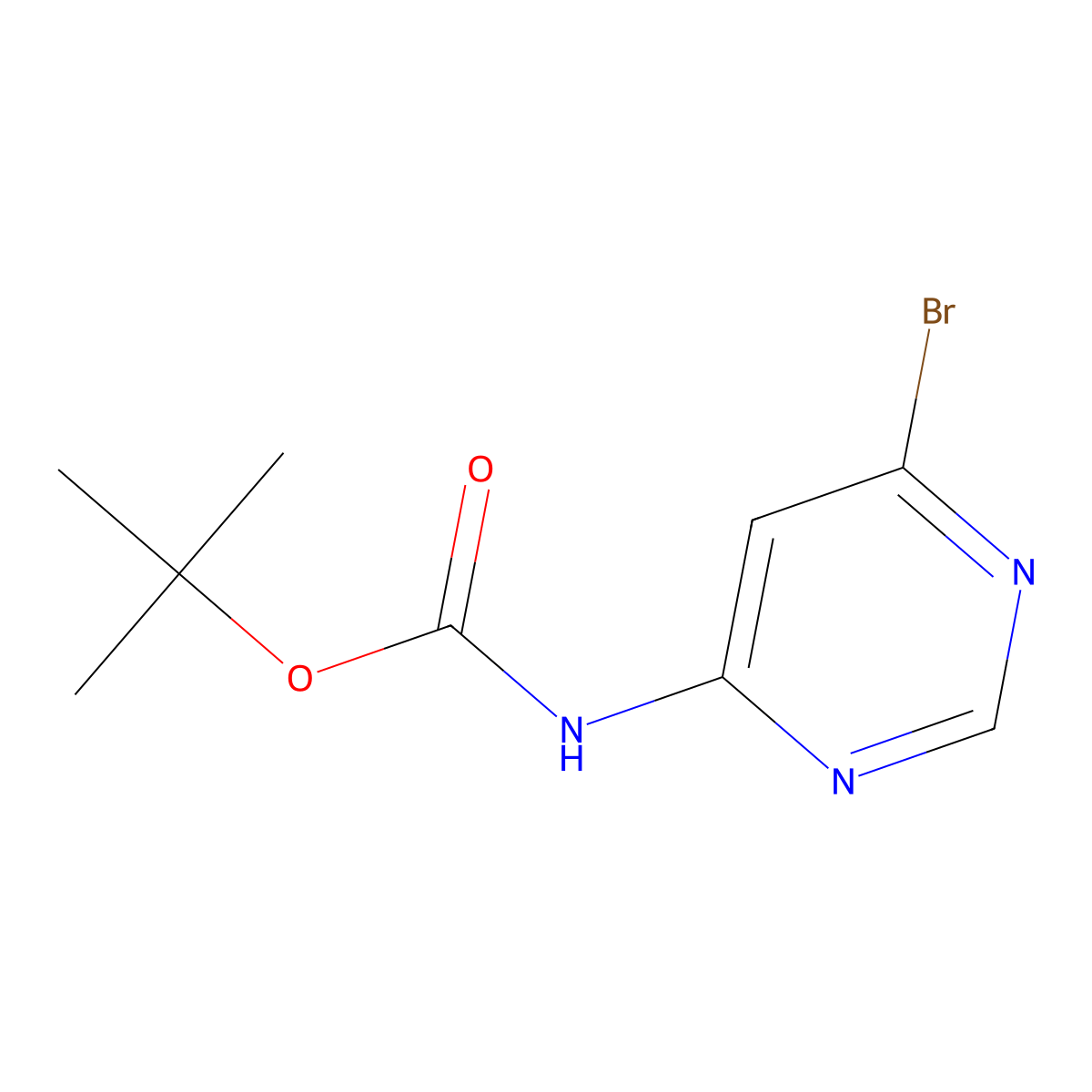 tert-butyl N-(6-bromopyrimidin-4-yl)carbamate molecular structure, CAS 2091424-72-3