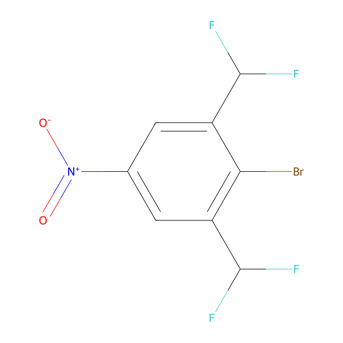 2-Bromo-1,3-bis(difluoromethyl)-5-nitrobenzene molecular structure, CAS 2091425-28-2