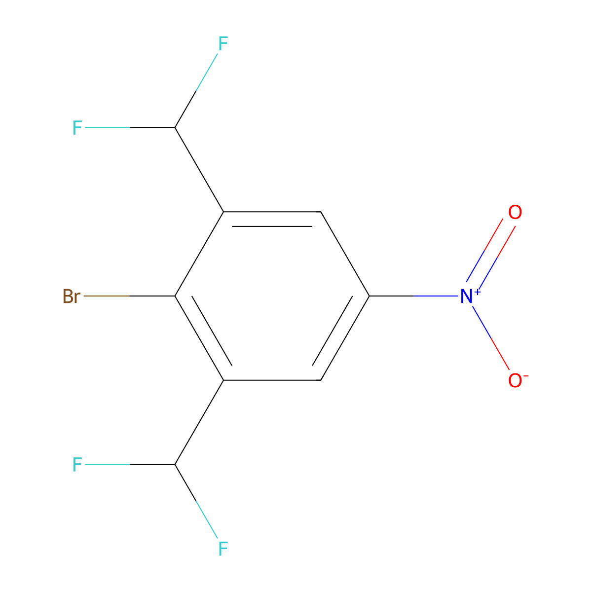 2-Bromo-1,3-bis(difluoromethyl)-5-nitrobenzene molecular structure, CAS 2091425-28-2