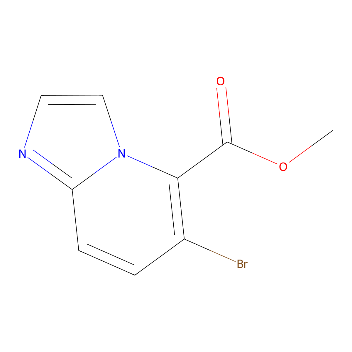 Methyl 6-bromoimidazo[1,2-a]pyridine-5-carboxylate molecular structure, CAS 2091427-06-2