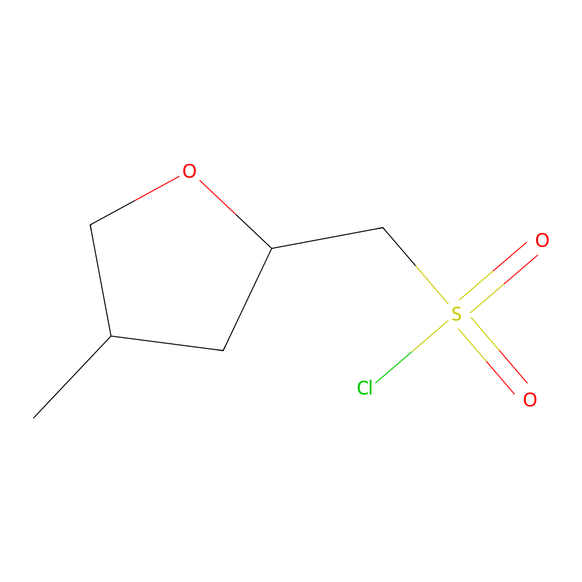 (4-Methyloxolan-2-yl)methanesulfonyl chloride molecular structure, CAS 2091428-08-7