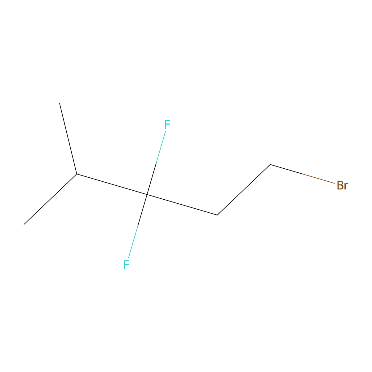 1-Bromo-3,3-difluoro-4-methylpentane molecular structure, CAS 2091428-29-2