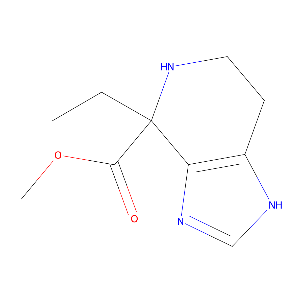 Methyl 4-ethyl-3H,4H,5H,6H,7H-imidazo[4,5-c]pyridine-4-carboxylate molecular structure, CAS 2091429-21-7