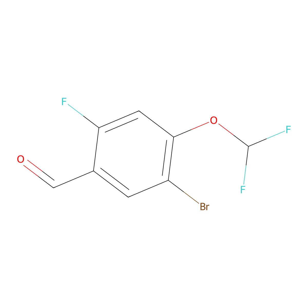 5-Bromo-4-(difluoromethoxy)-2-fluorobenzaldehyde molecular structure, CAS 2091429-63-7