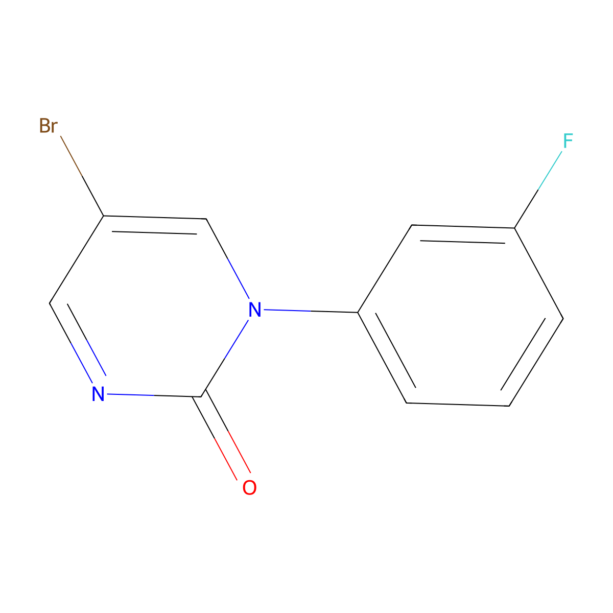 5-Bromo-1-(3-fluorophenyl)pyrimidin-2(1H)-one molecular structure, CAS 2091433-49-5