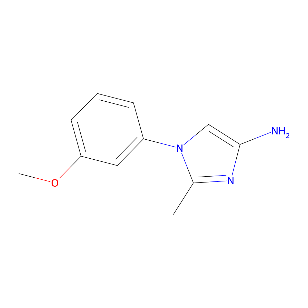 1-(3-methoxyphenyl)-2-methyl-1H-imidazol-4-amine molecular structure, CAS 2091437-60-2