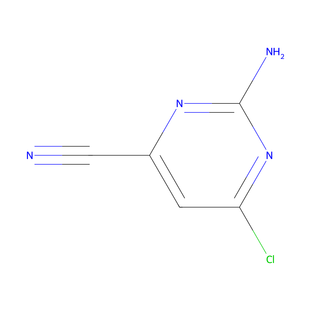 2-Amino-6-chloropyrimidine-4-carbonitrile molecular structure, CAS 2091438-66-1