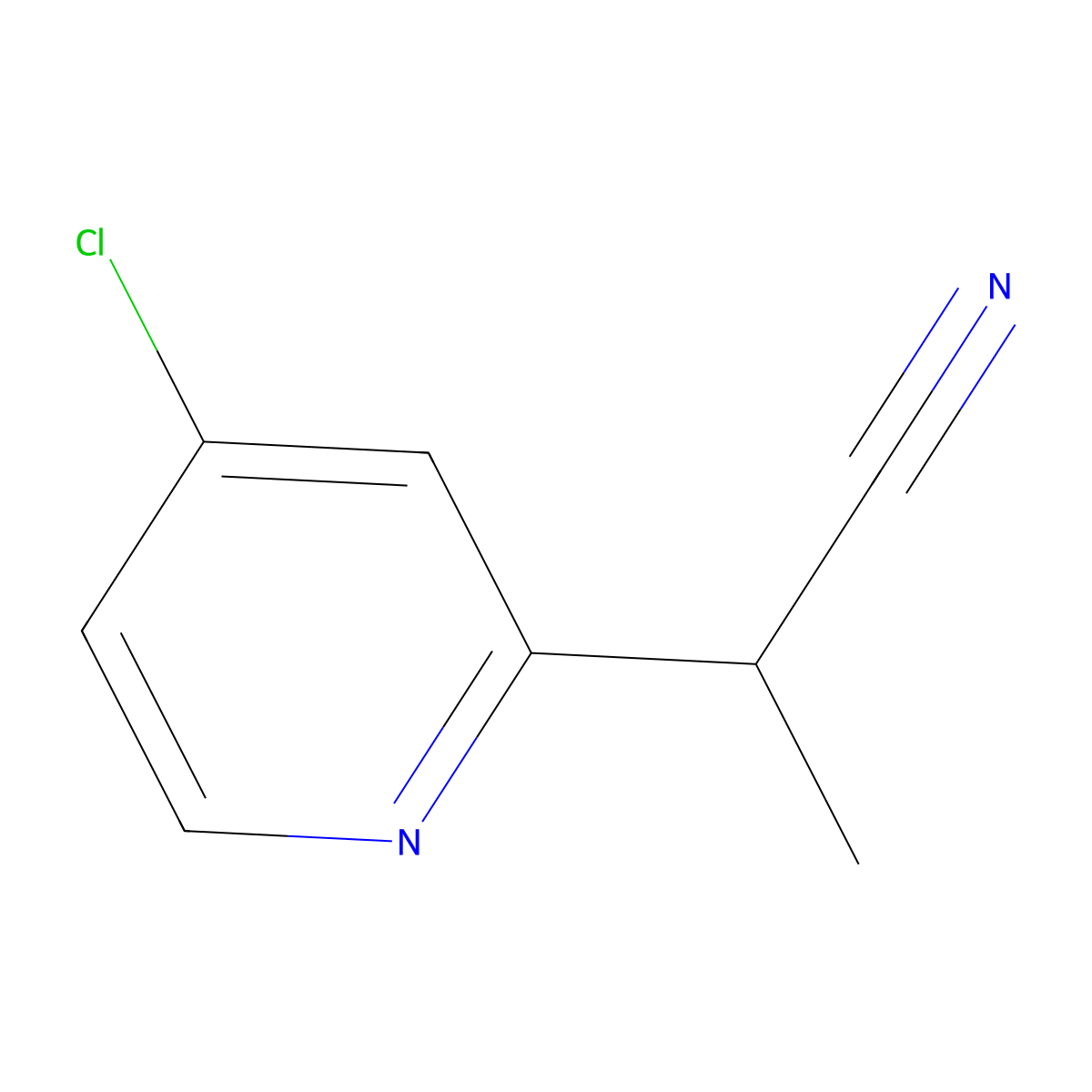 2-(4-Chloropyridin-2-yl)propanenitrile molecular structure, CAS 2091439-42-6