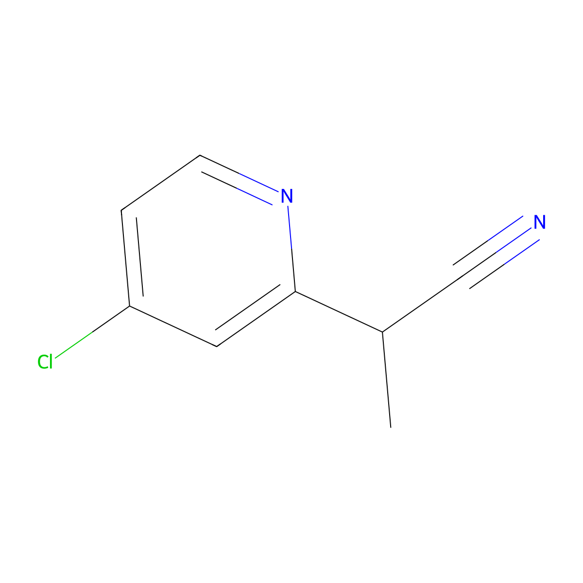 2-(4-Chloropyridin-2-yl)propanenitrile molecular structure, CAS 2091439-42-6