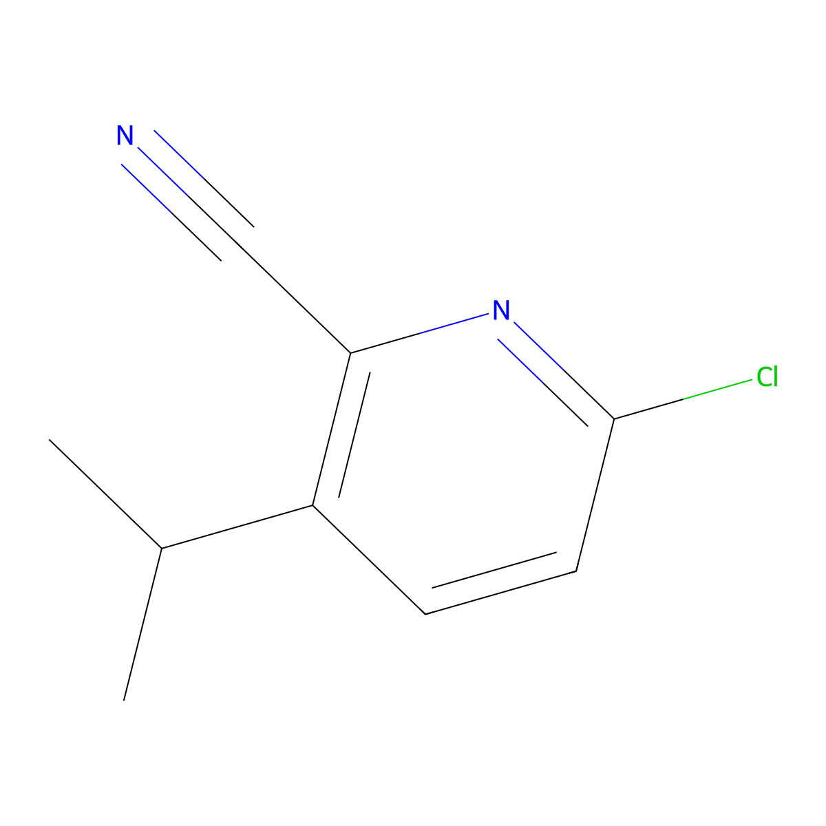 6-Chloro-3-(propan-2-yl)pyridine-2-carbonitrile molecular structure, CAS 2091439-47-1