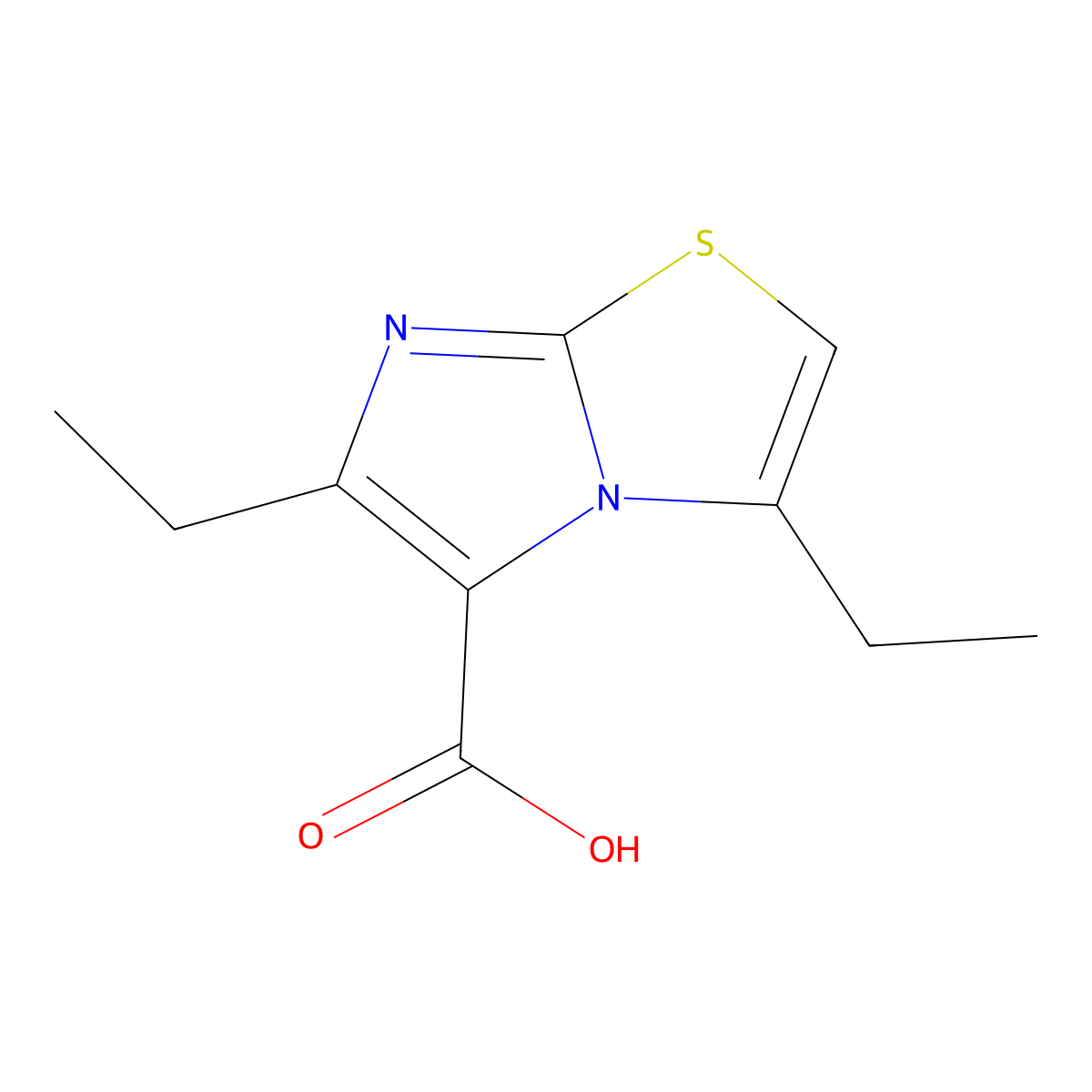 3,6-Diethylimidazo[2,1-b][1,3]thiazole-5-carboxylic acid molecular structure, CAS 2091440-92-3