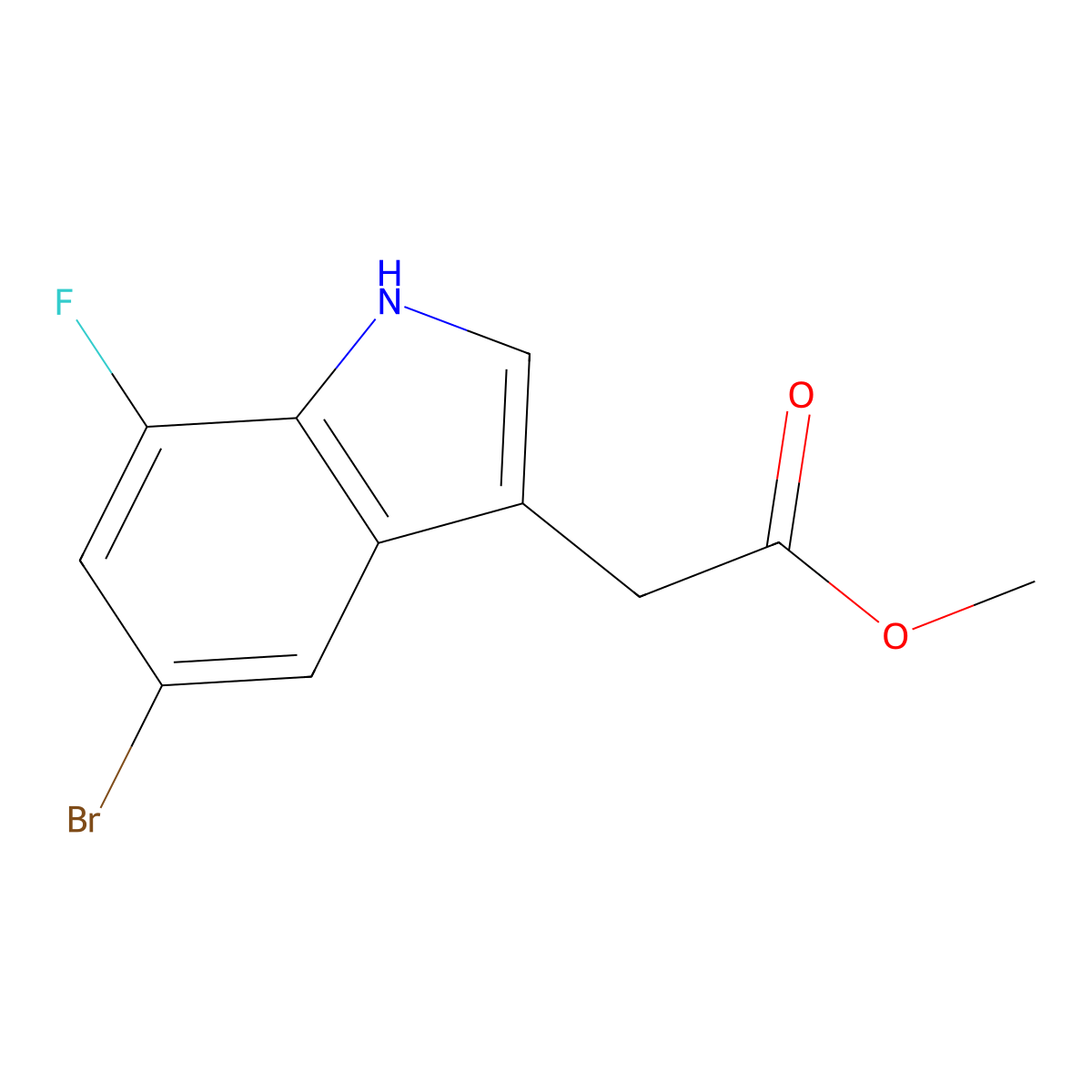Methyl 5-Bromo-7-fluoroindole-3-acetate molecular structure, CAS 2091441-66-4