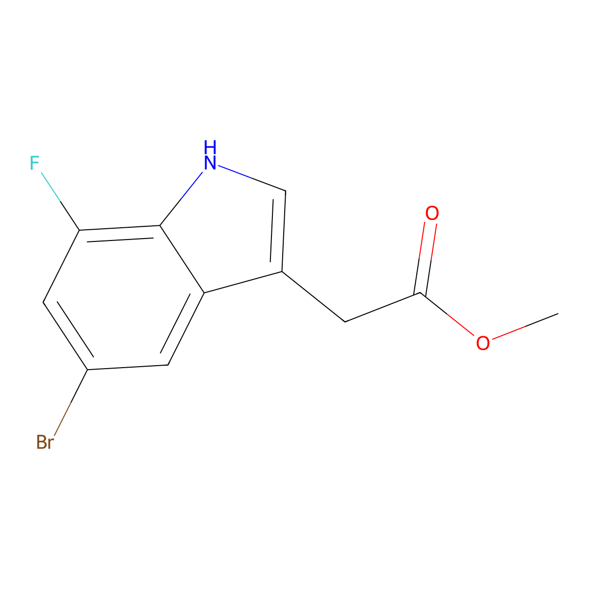 Methyl 5-Bromo-7-fluoroindole-3-acetate molecular structure, CAS 2091441-66-4