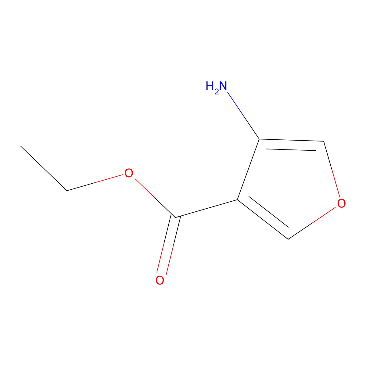 Ethyl 4-aminofuran-3-carboxylate molecular structure, CAS 2091444-91-4