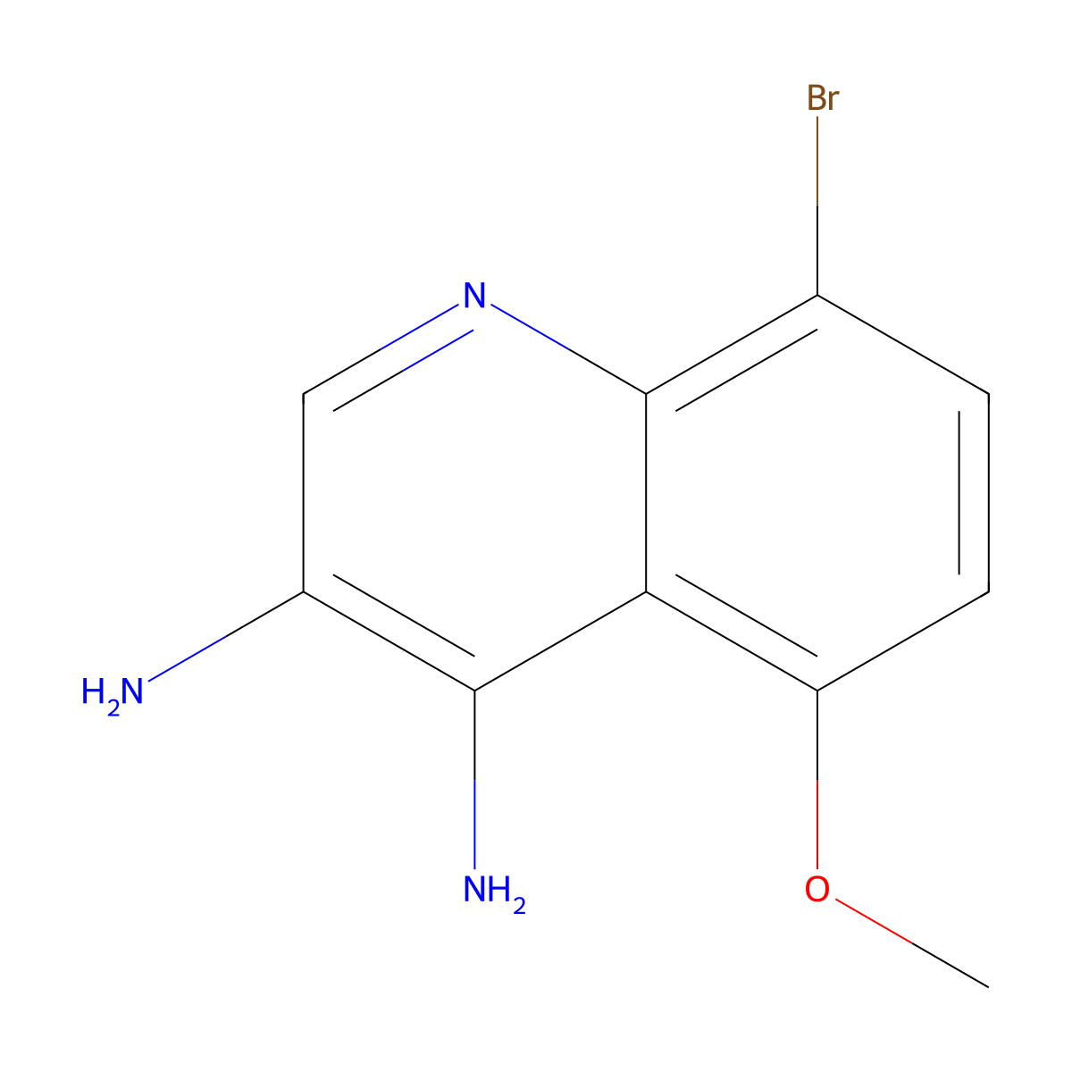 8-Bromo-5-methoxyquinoline-3,4-diamine molecular structure, CAS 2091447-03-7
