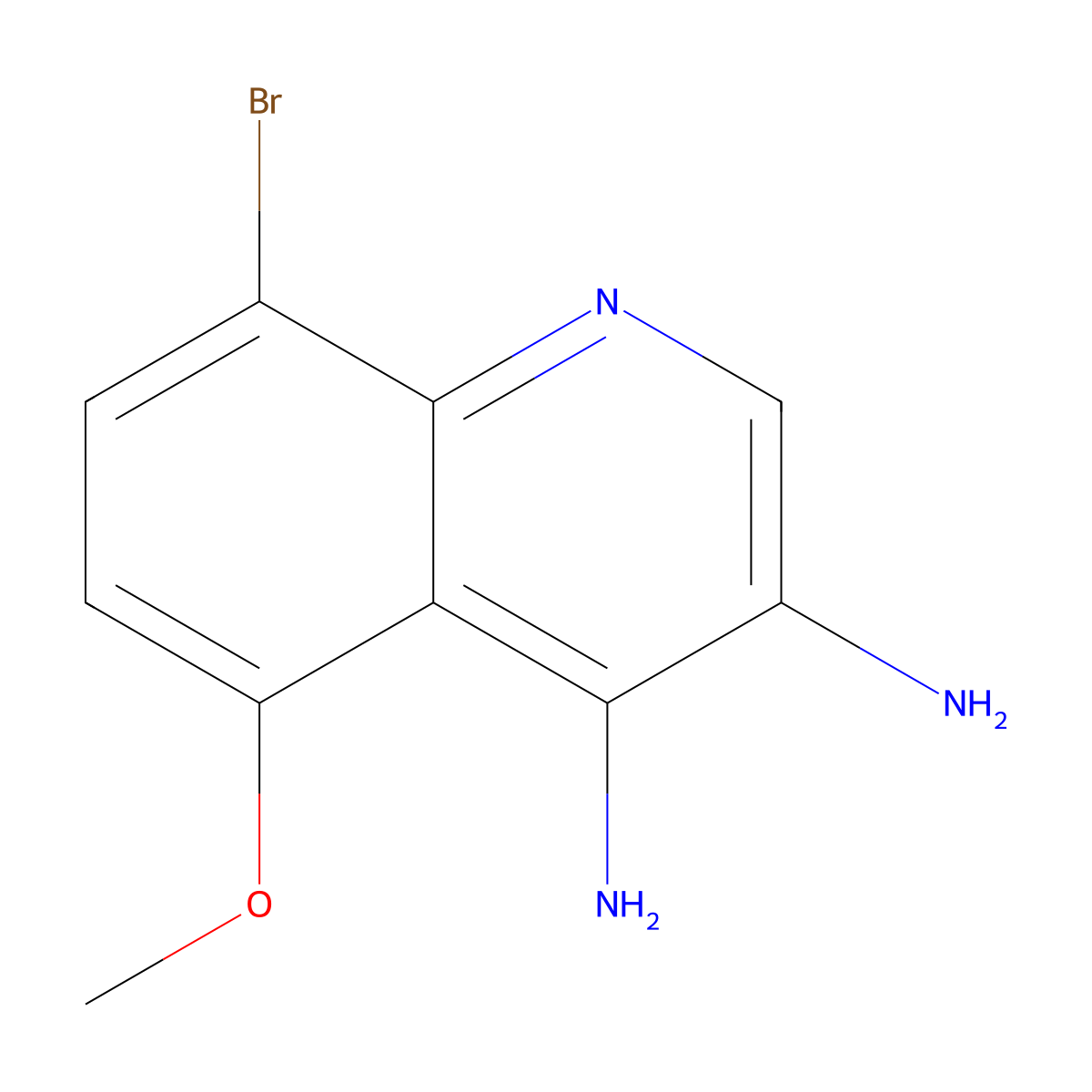 8-Bromo-5-methoxyquinoline-3,4-diamine molecular structure, CAS 2091447-03-7