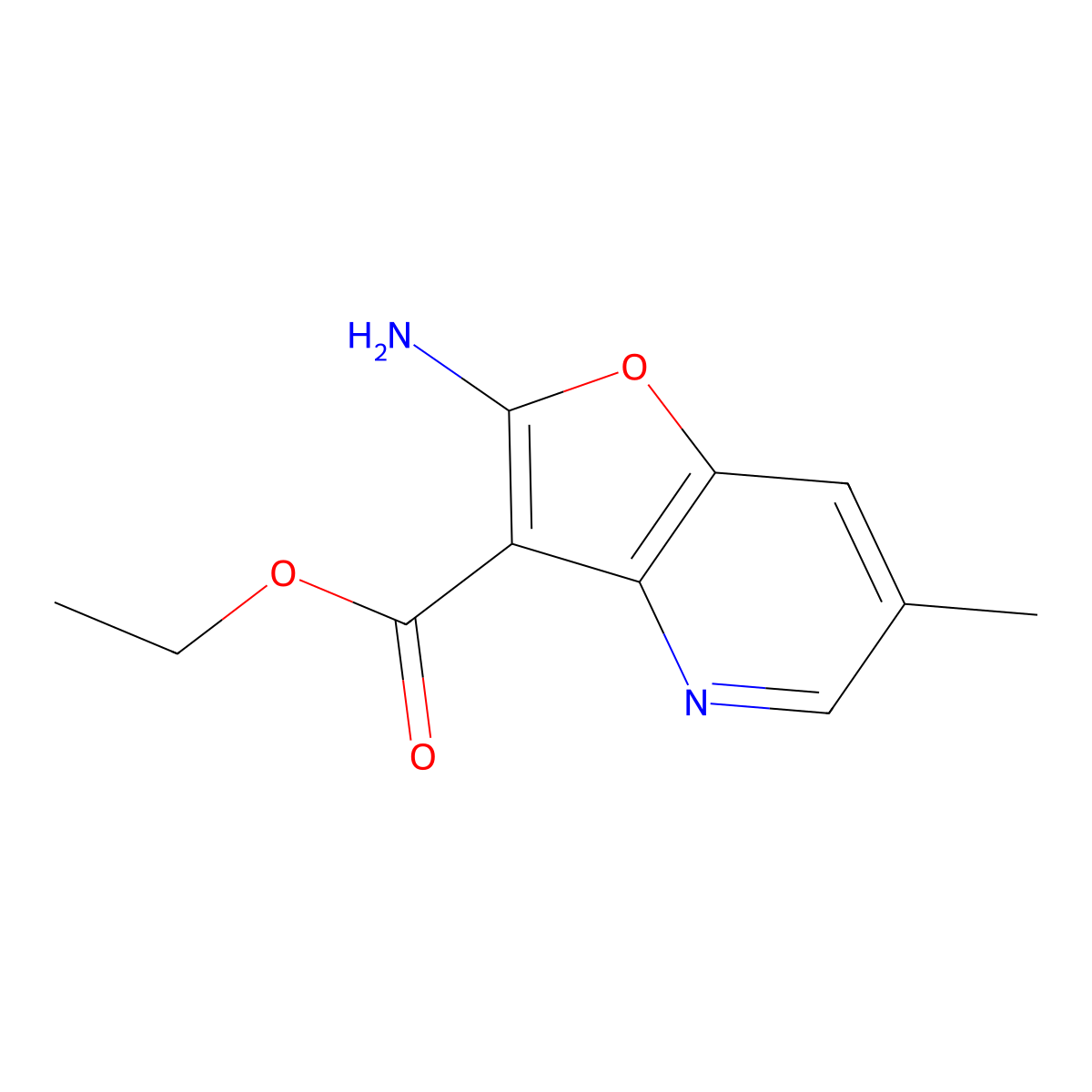 Ethyl 2-amino-6-methylfuro[3,2-b]pyridine-3-carboxylate molecular structure, CAS 2091447-71-9