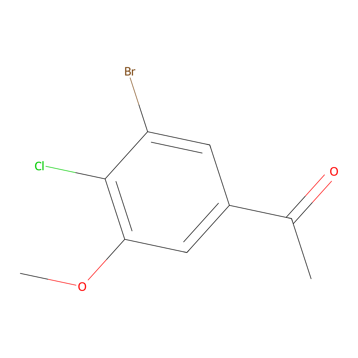 1-(3-Bromo-4-chloro-5-methoxyphenyl)ethanone molecular structure, CAS 2091448-90-5
