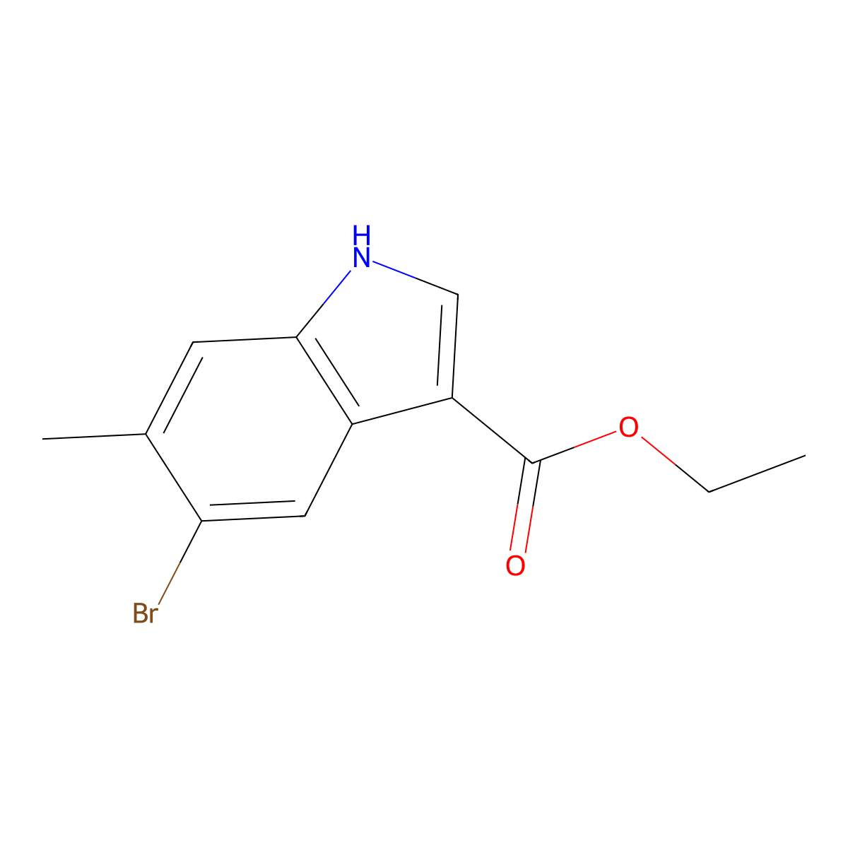 Ethyl 5-Bromo-6-methylindole-3-carboxylate molecular structure, CAS 2091449-61-3