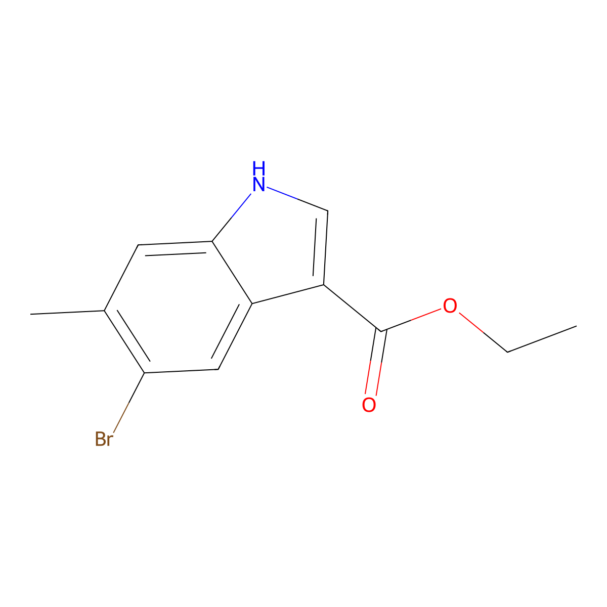 Ethyl 5-Bromo-6-methylindole-3-carboxylate molecular structure, CAS 2091449-61-3