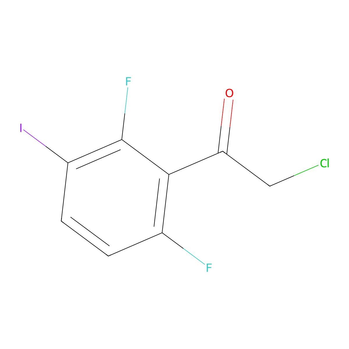 2-Chloro-1-(2,6-difluoro-3-iodophenyl)ethanone molecular structure, CAS 2091451-89-5