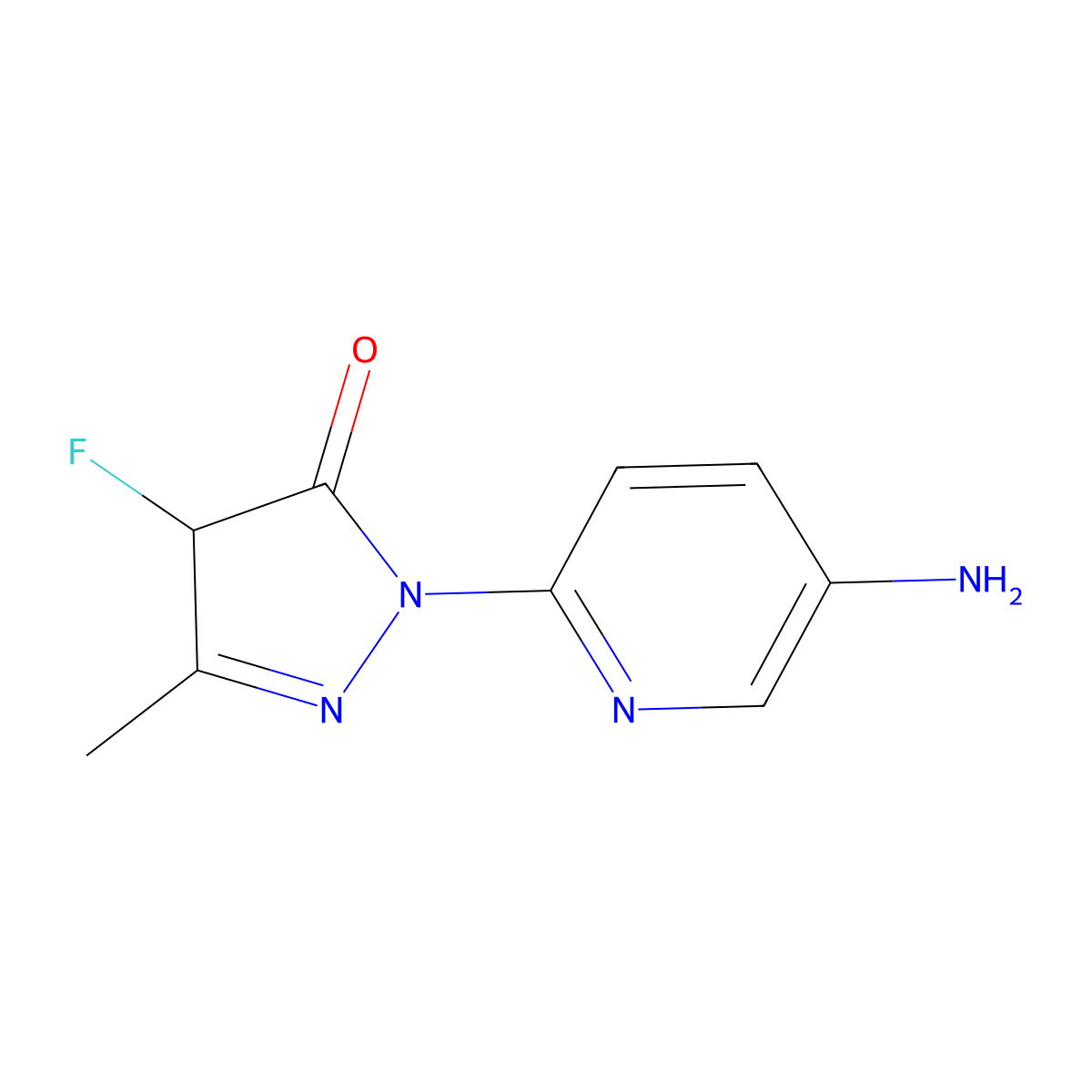 1-(5-Aminopyridin-2-yl)-4-fluoro-3-methyl-4,5-dihydro-1H-pyrazol-5-one molecular structure, CAS 2091452-01-4