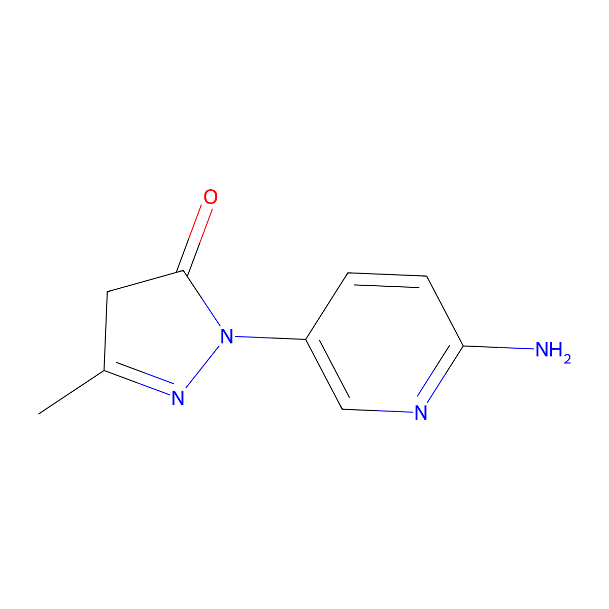 1-(6-Aminopyridin-3-yl)-3-methyl-4,5-dihydro-1H-pyrazol-5-one molecular structure, CAS 2091452-17-2