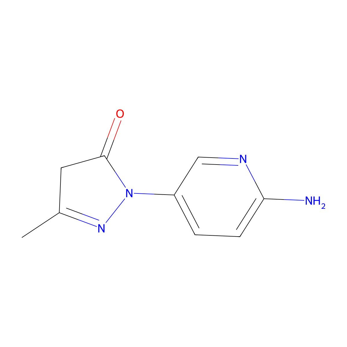 1-(6-Aminopyridin-3-yl)-3-methyl-4,5-dihydro-1H-pyrazol-5-one molecular structure, CAS 2091452-17-2