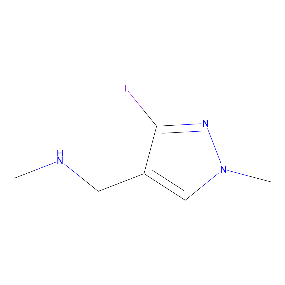 [(3-Iodo-1-methyl-1H-pyrazol-4-yl)methyl](methyl)amine molecular structure, CAS 2091452-62-7