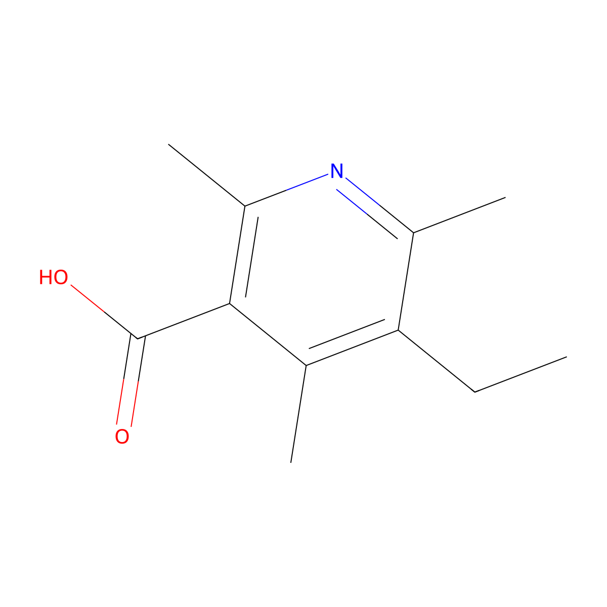 5-Ethyl-2,4,6-trimethylpyridine-3-carboxylic acid molecular structure, CAS 2091452-88-7