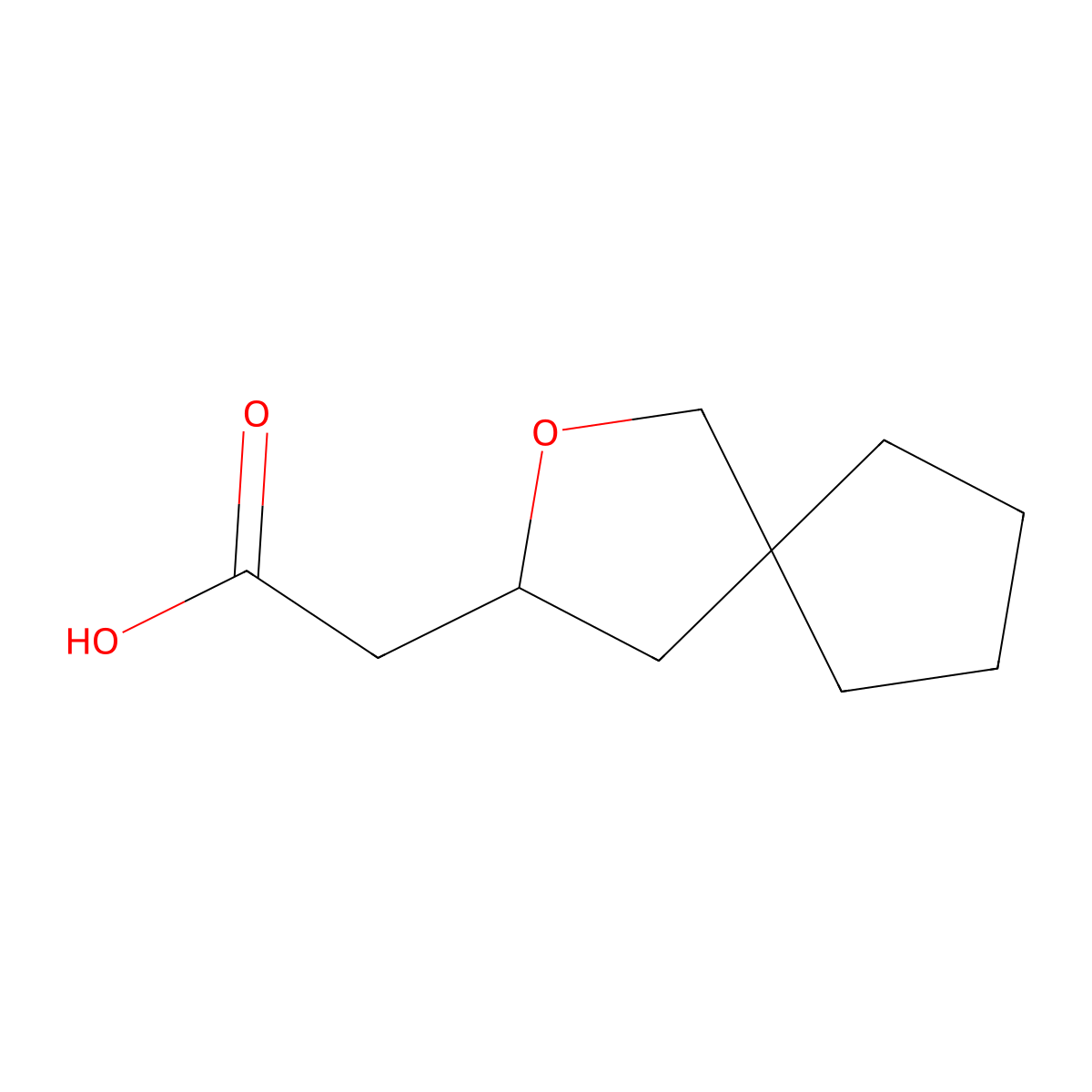 2-(2-Oxaspiro[4.4]nonan-3-yl)acetic acid molecular structure, CAS 2091454-35-0