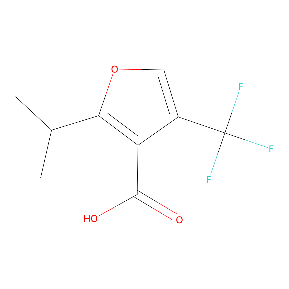 2-(Propan-2-yl)-4-(trifluoromethyl)furan-3-carboxylic acid molecular structure, CAS 2091455-01-3