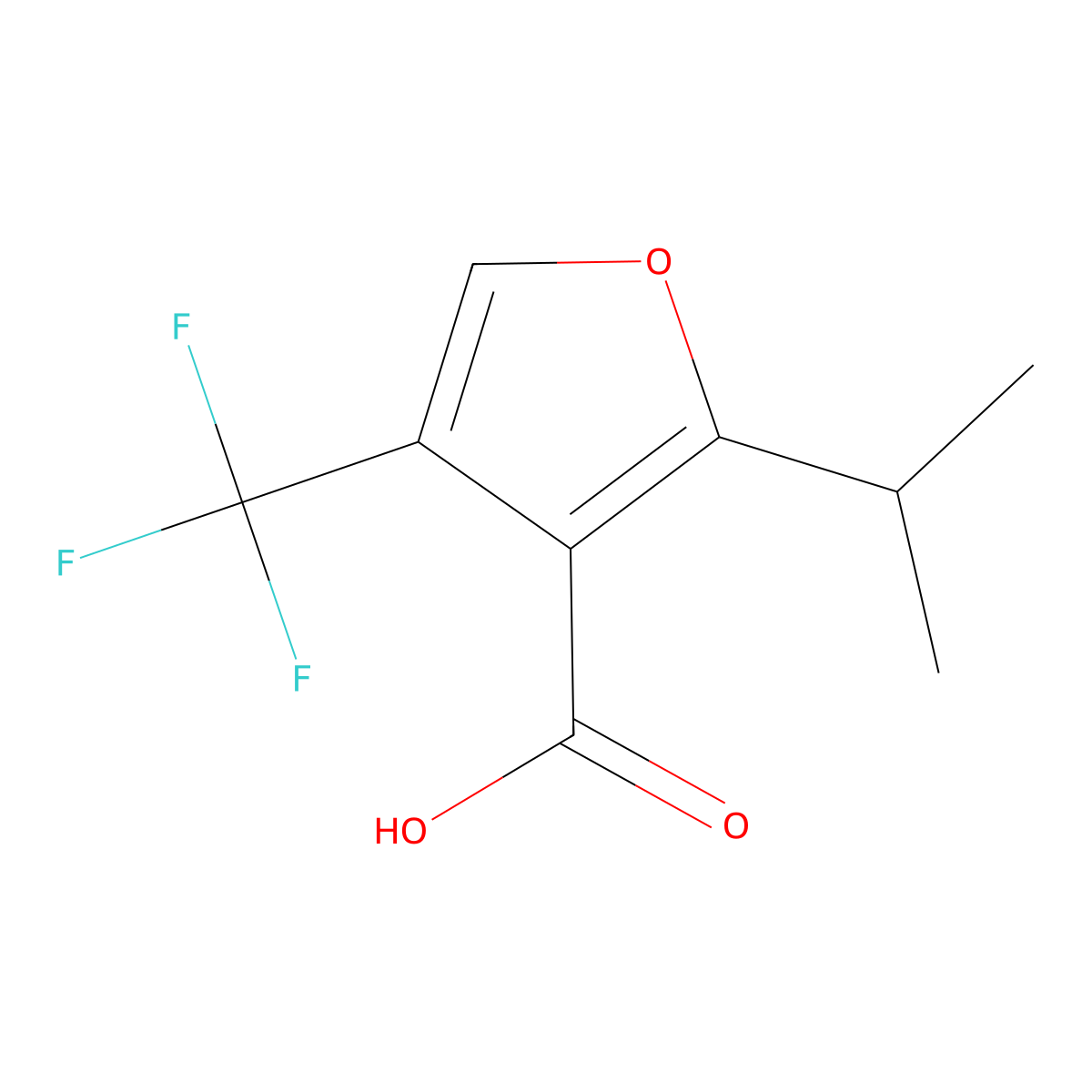 2-(Propan-2-yl)-4-(trifluoromethyl)furan-3-carboxylic acid molecular structure, CAS 2091455-01-3