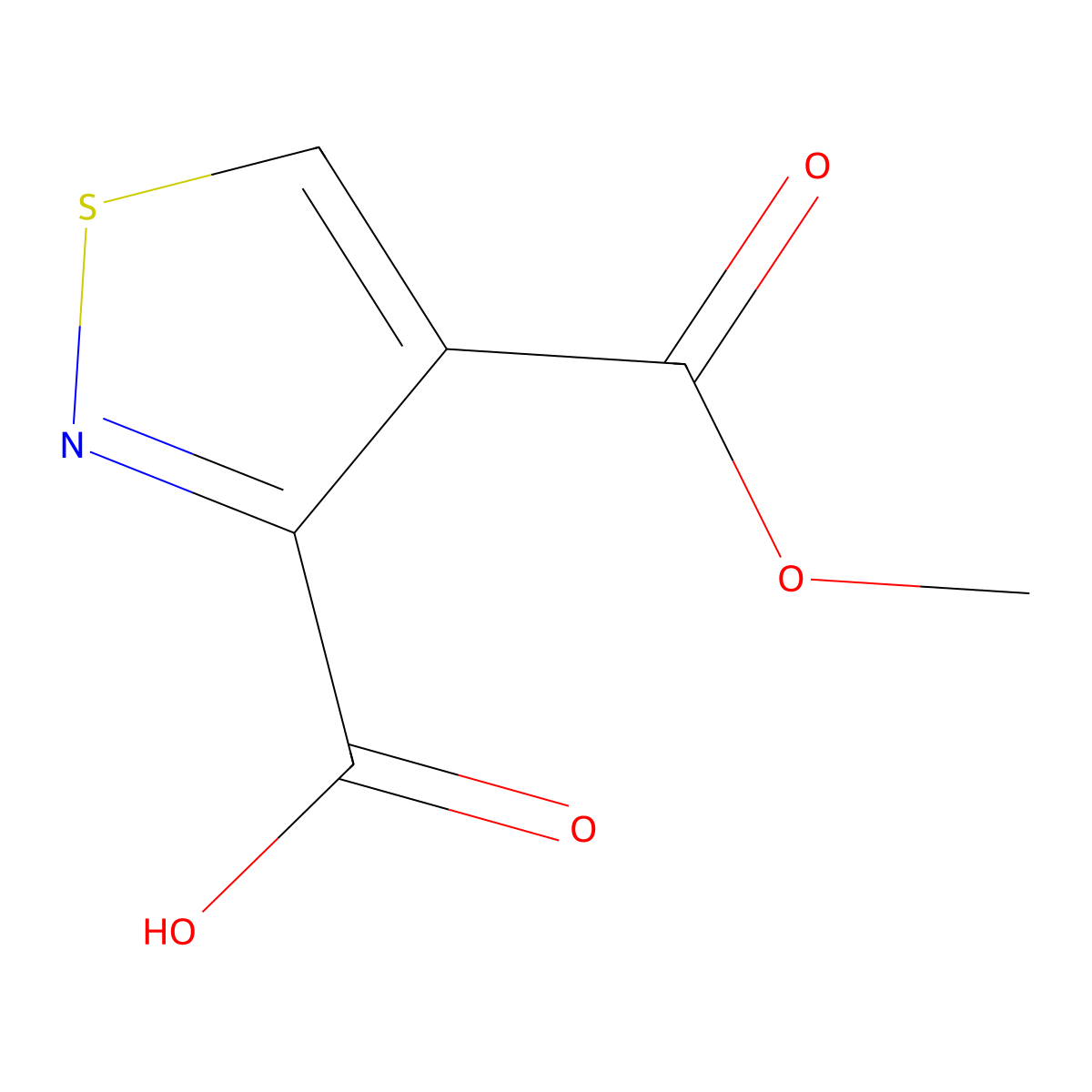 4-(Methoxycarbonyl)-1,2-thiazole-3-carboxylic acid molecular structure, CAS 2091455-25-1