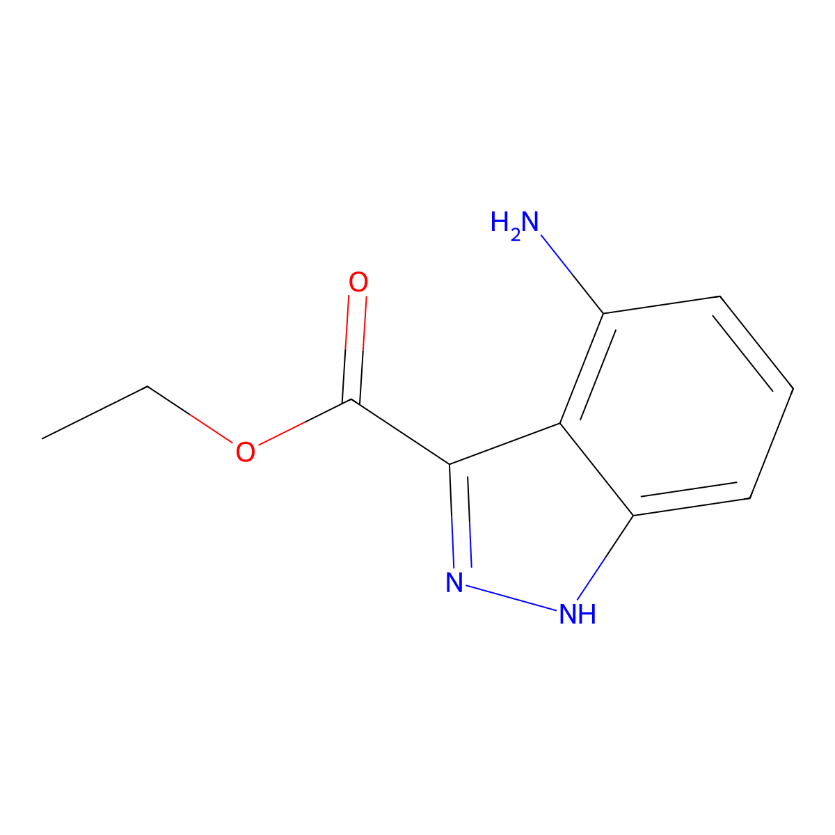 ethyl 4-amino-1H-indazole-3-carboxylate molecular structure, CAS 2091455-39-7