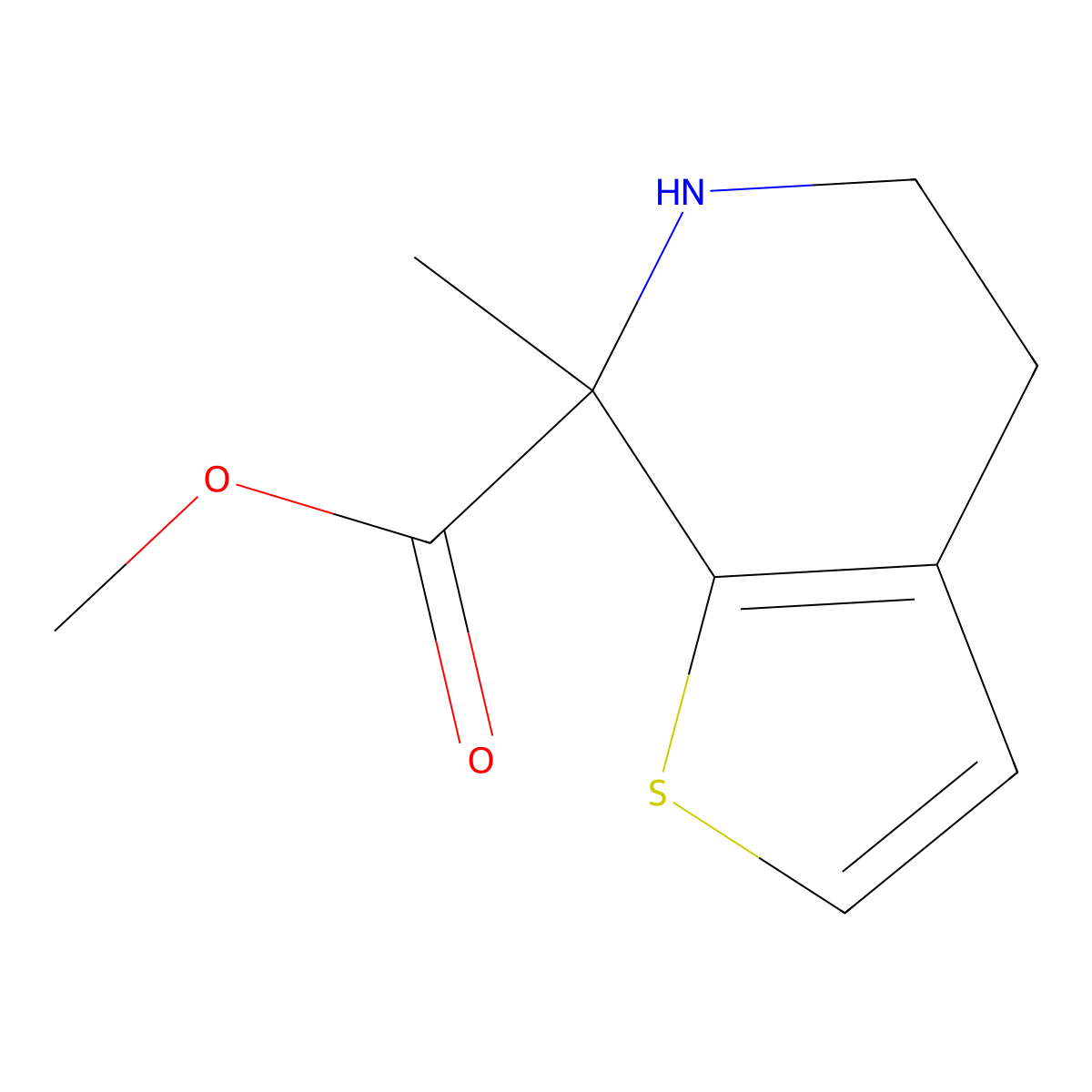 Methyl 7-methyl-4H,5H,6H,7H-thieno[2,3-c]pyridine-7-carboxylate molecular structure, CAS 2091457-27-9