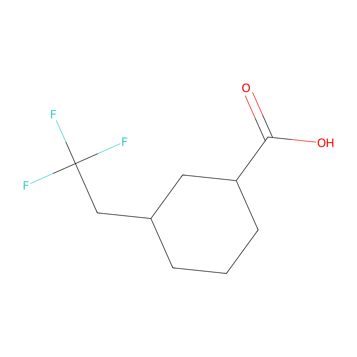 3-(2,2,2-Trifluoroethyl)cyclohexane-1-carboxylic acid molecular structure, CAS 2091458-19-2