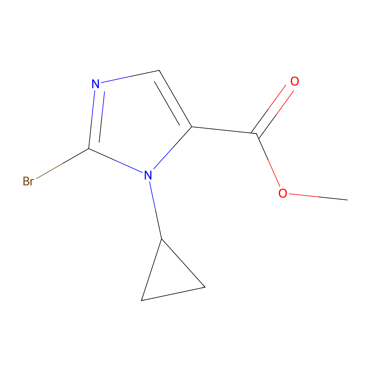 methyl 2-bromo-1-cyclopropyl-1H-imidazole-5-carboxylate molecular structure, CAS 2091461-19-5