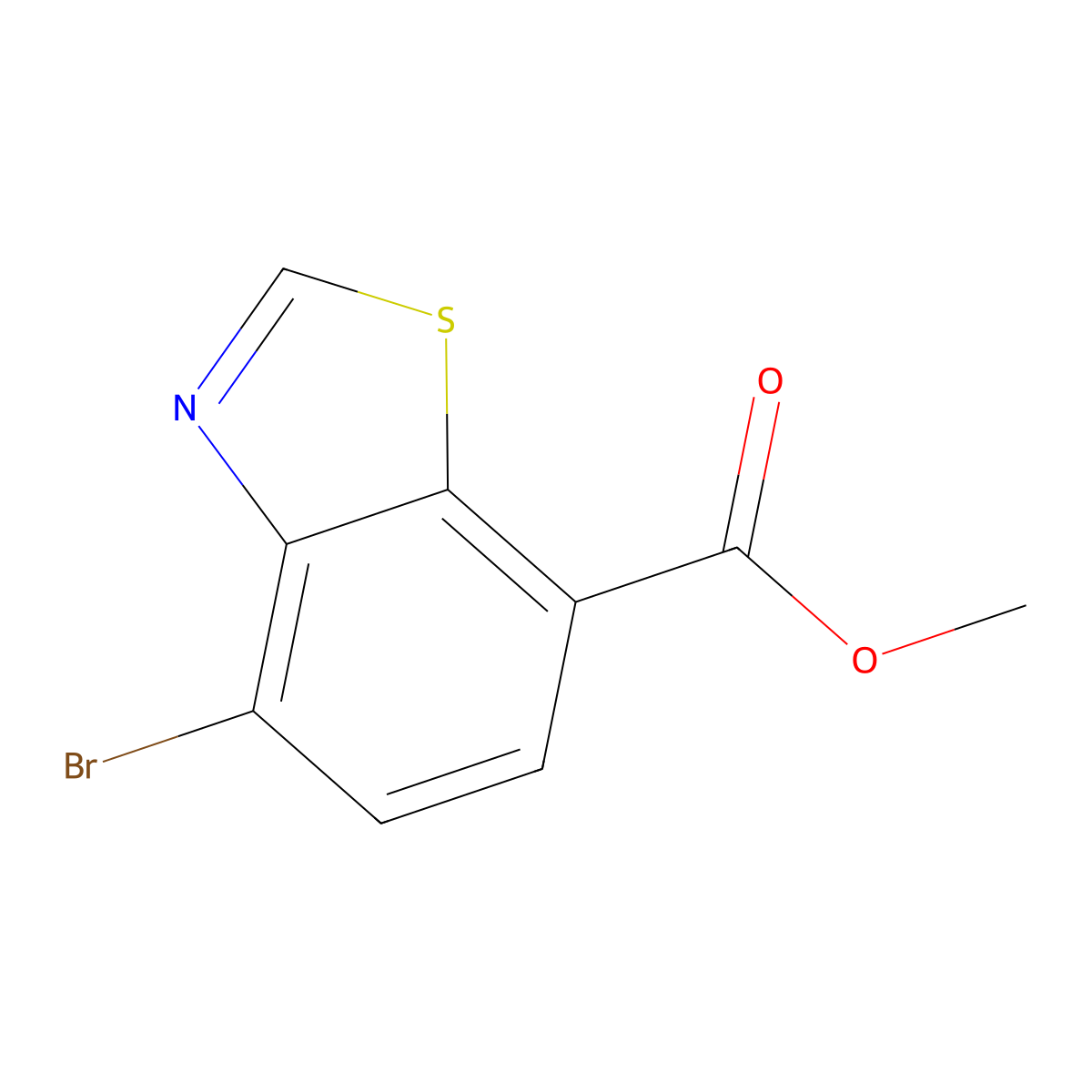 Methyl 4-bromo-1,3-benzothiazole-7-carboxylate molecular structure, CAS 2091461-95-7