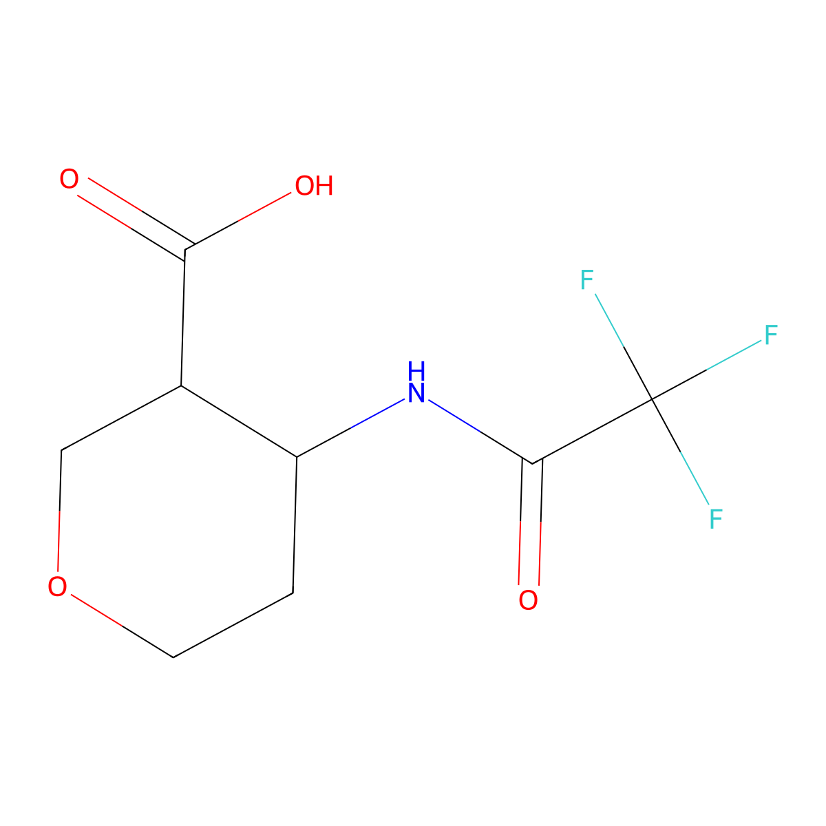 4-(Trifluoroacetamido)oxane-3-carboxylic acid molecular structure, CAS 2091463-70-4