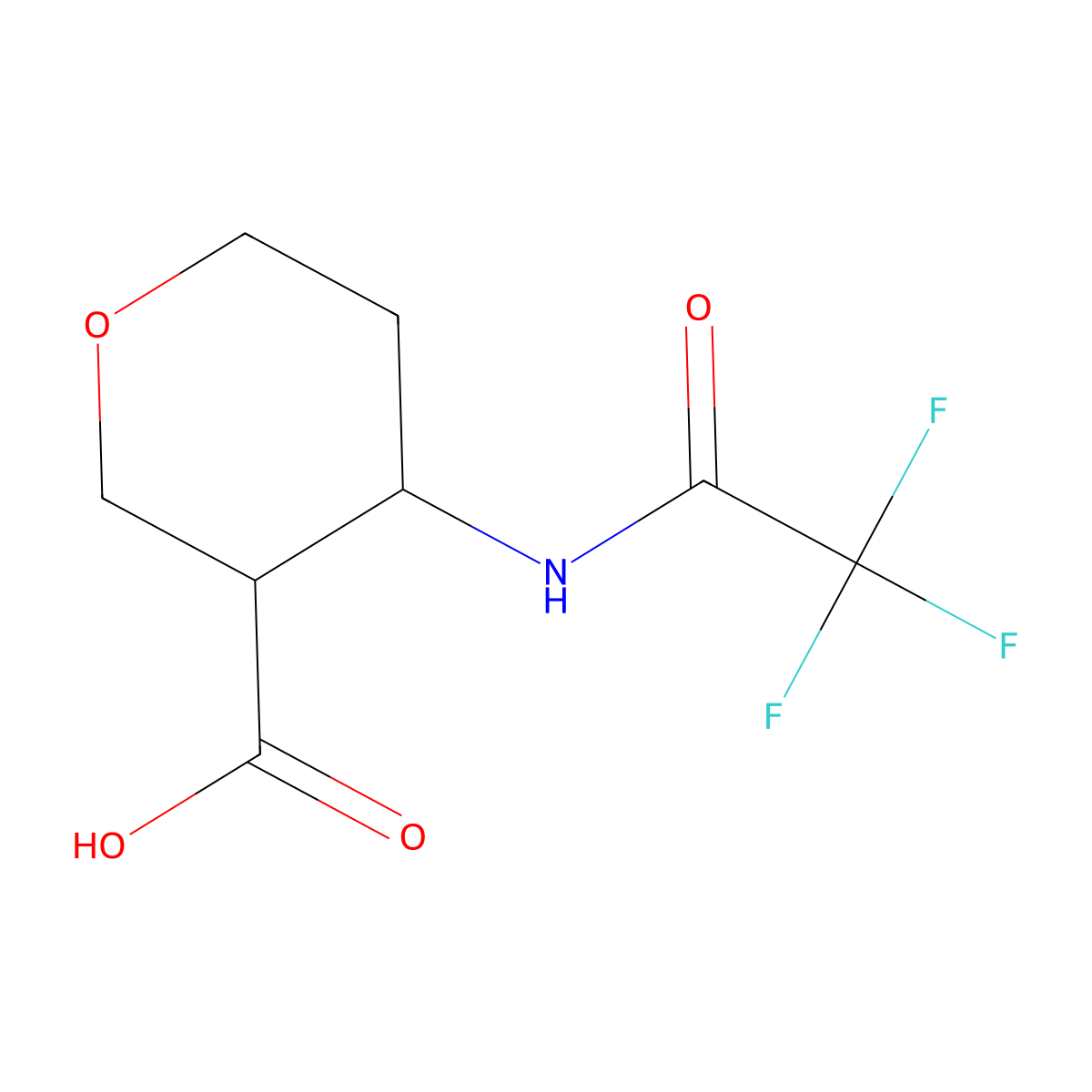 4-(Trifluoroacetamido)oxane-3-carboxylic acid molecular structure, CAS 2091463-70-4