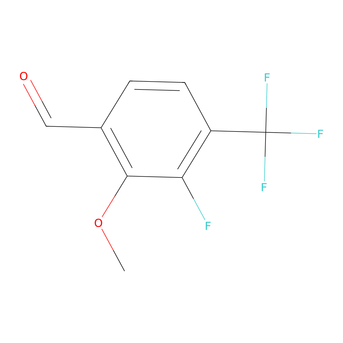 3-Fluoro-2-methoxy-4-(trifluoromethyl)benzaldehyde molecular structure, CAS 2091465-37-9