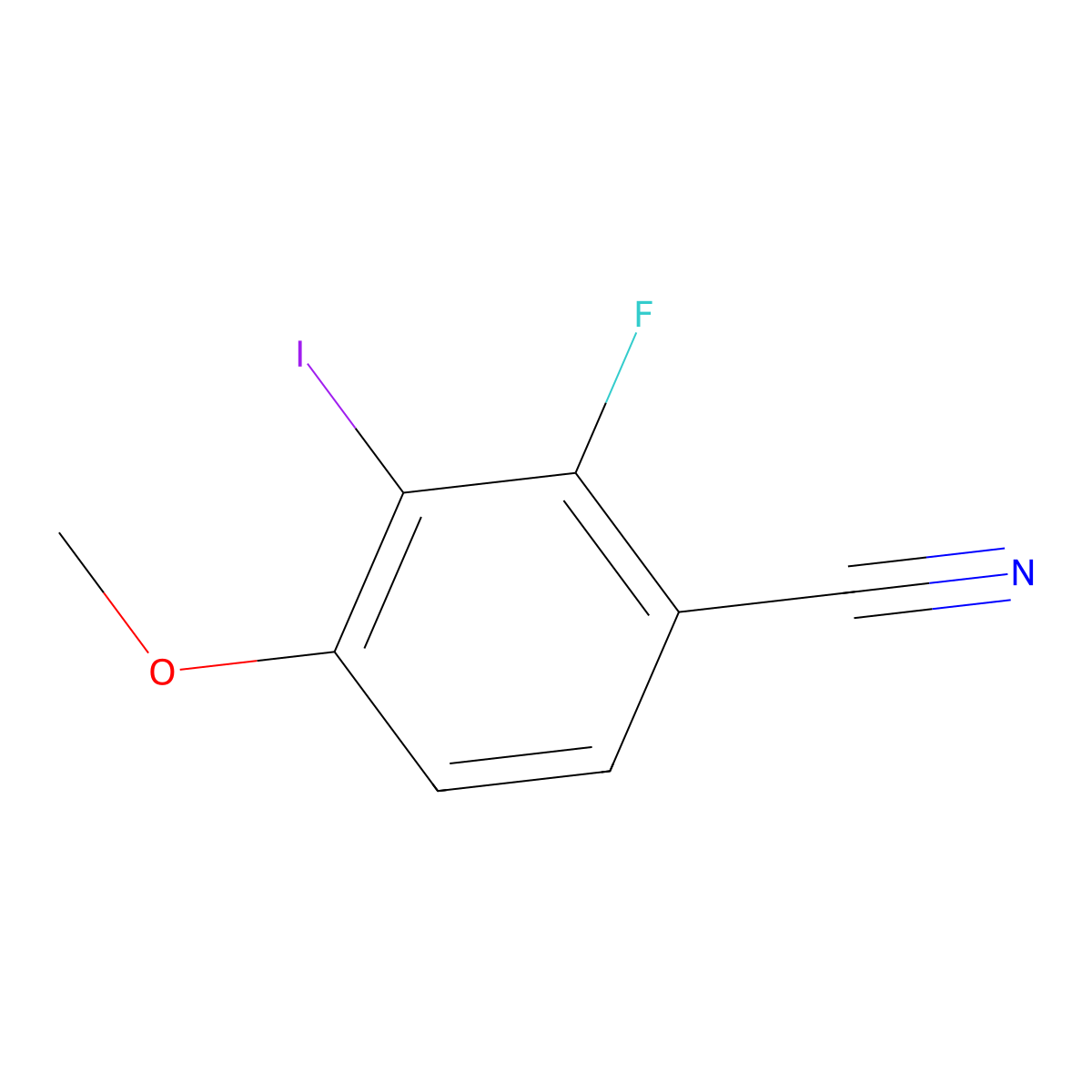 2-Fluoro-3-iodo-4-methoxybenZonitrile molecular structure, CAS 2091465-82-4