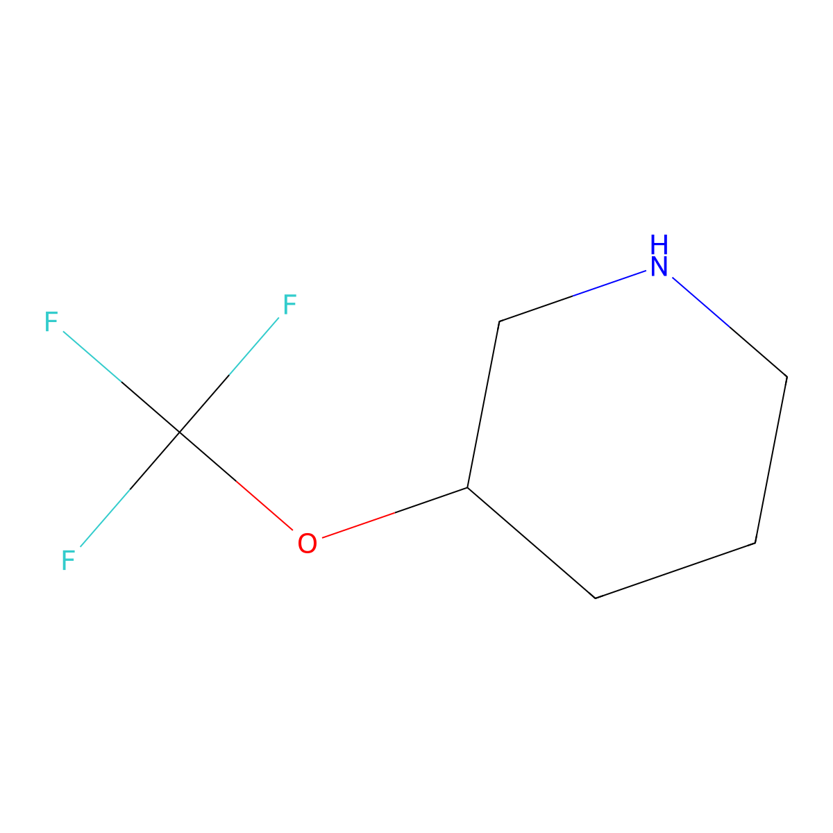(R)-3-(Trifluoromethoxy)piperidine molecular structure, CAS 2091466-90-7