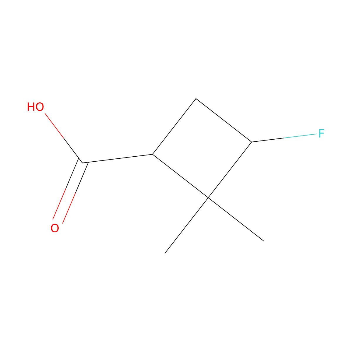 3-Fluoro-2,2-dimethylcyclobutane-1-carboxylic acid molecular structure, CAS 2091468-61-8