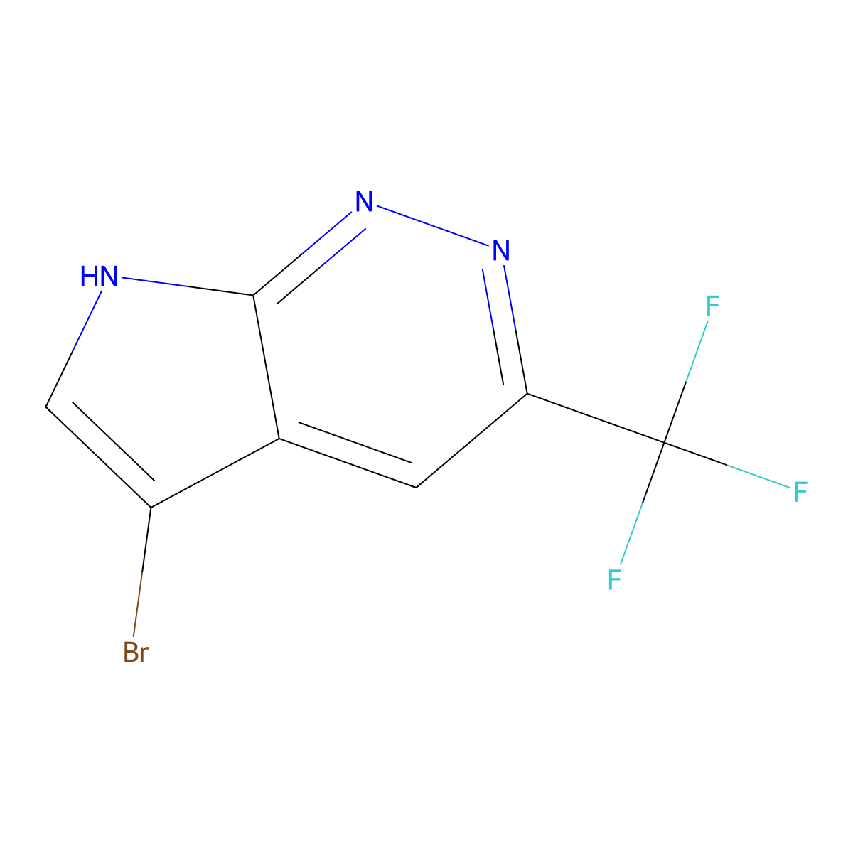 5-bromo-3-(trifluoromethyl)-7H-pyrrolo[2,3-c]pyridazine molecular structure, CAS 2091468-90-3