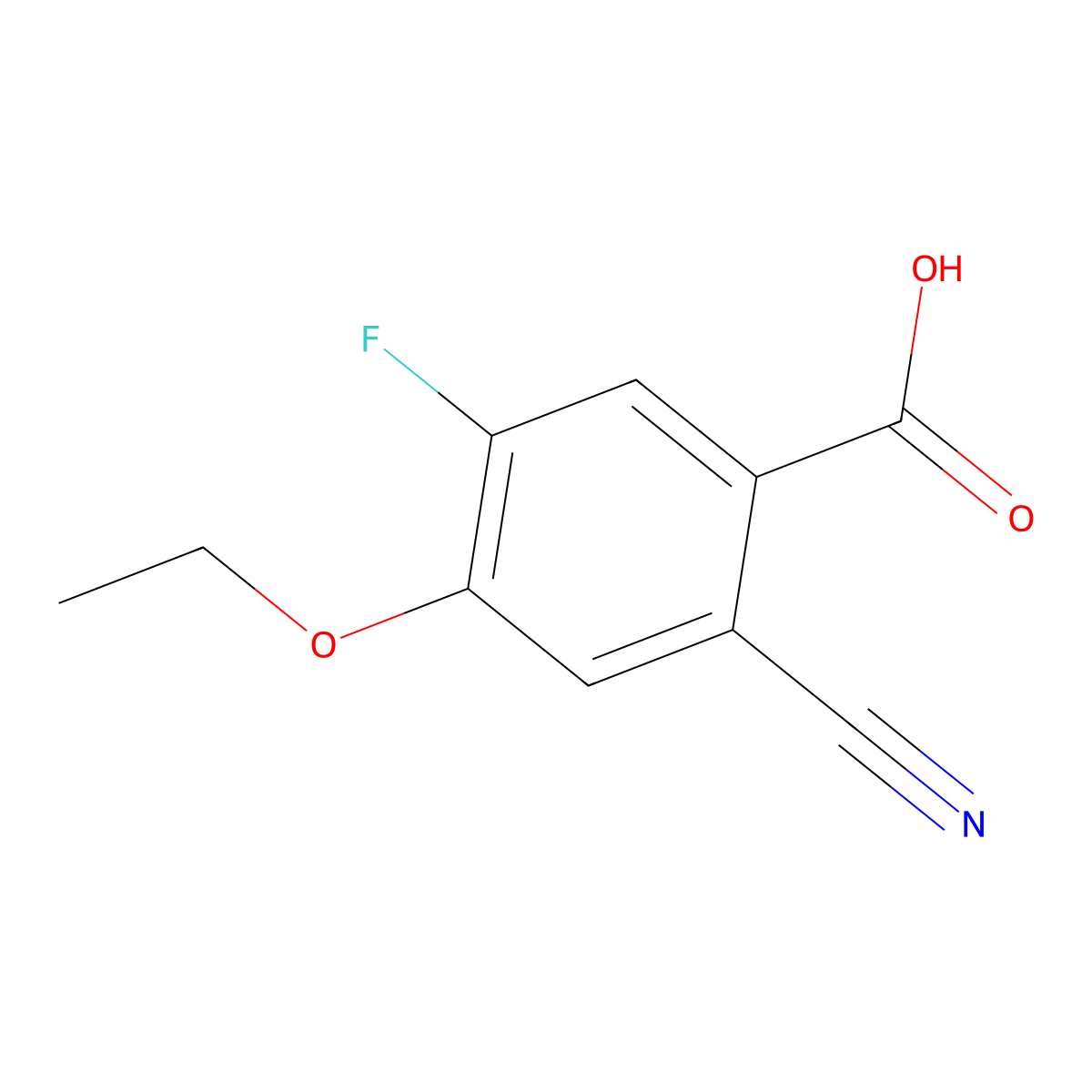 2-Cyano-4-ethoxy-5-fluorobenzoic acid molecular structure, CAS 2091471-50-8